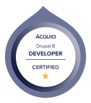 Acquia Certified Developer, Drupal 8 badge