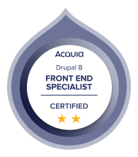 Acquia Certified Front End Specialist, Drupal 8 badge